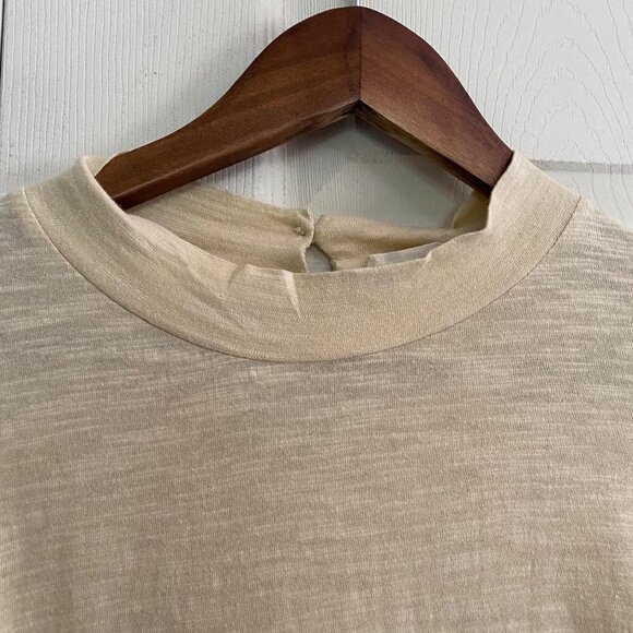 Free People Womens NWOT Tan Wheat Hooked On You Turtleneck Embroidered Top Small - Picture 5 of 11